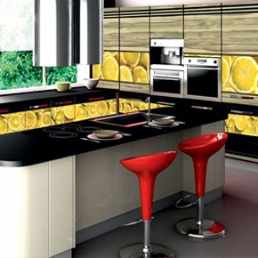 Кухни с высокоглянцевыми панелями